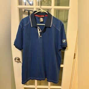 BMW Men’s Blue Polo Shirt with Contrast Collar Motorrad NEW w tag 2XL